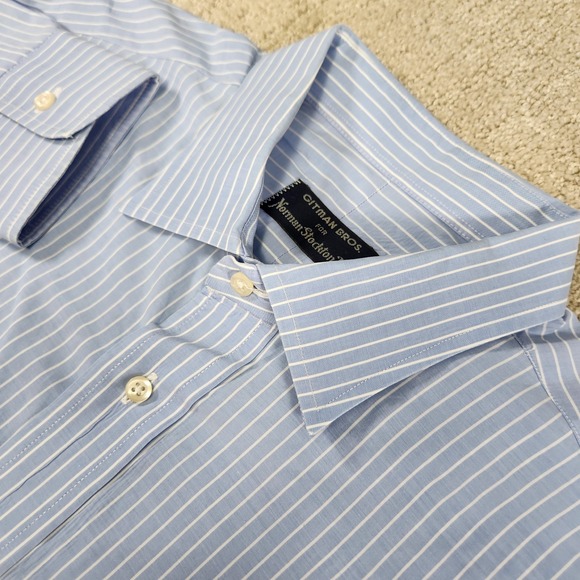 Gitman Bros. Other - Vintage Gitman Bros Shirt Men 16.5 34 Blue Striped USA Made Lightweight Cotton